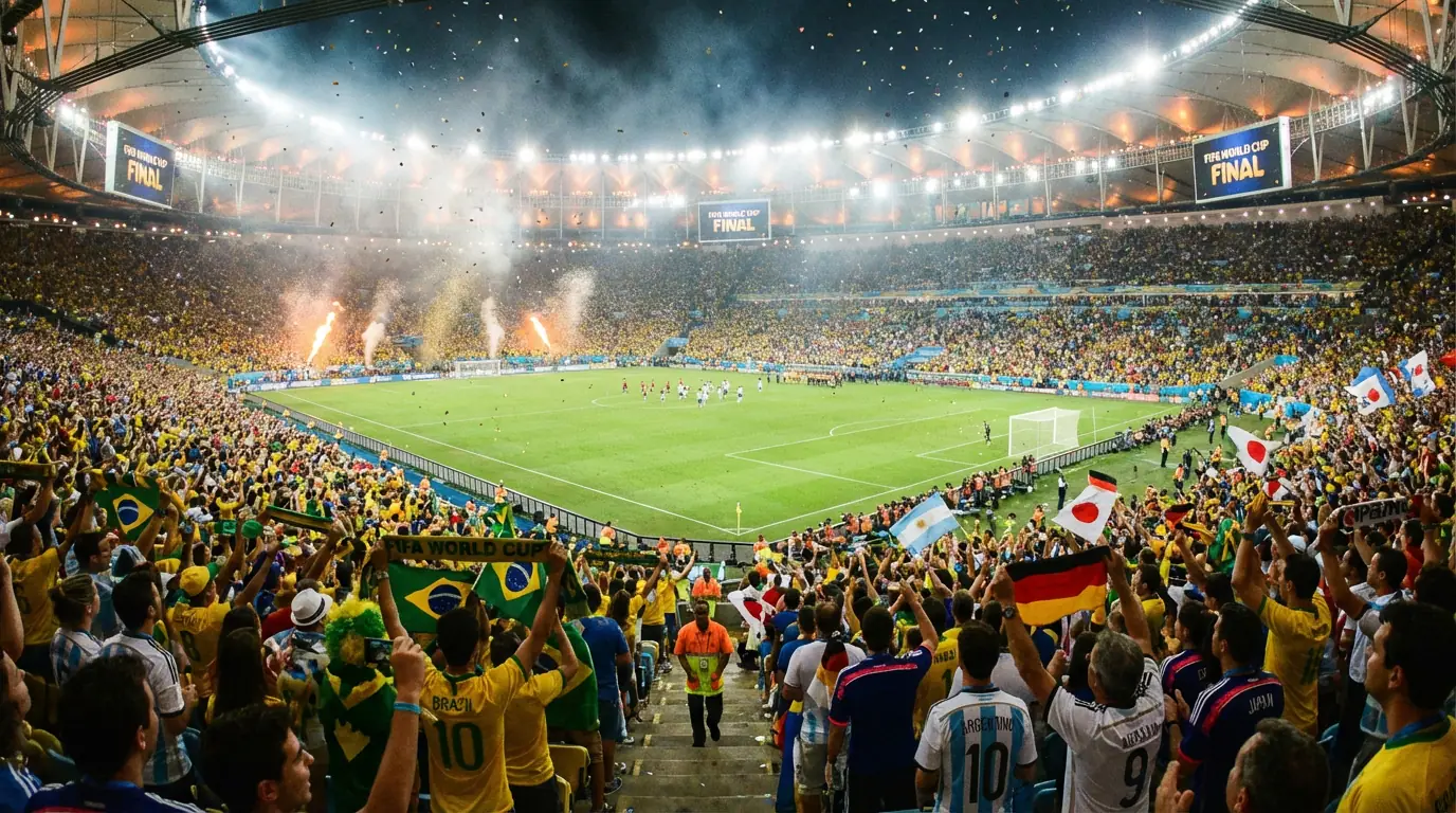 WM 2026 Stadion mit begeisterten Fans und Fußballatmosphäre